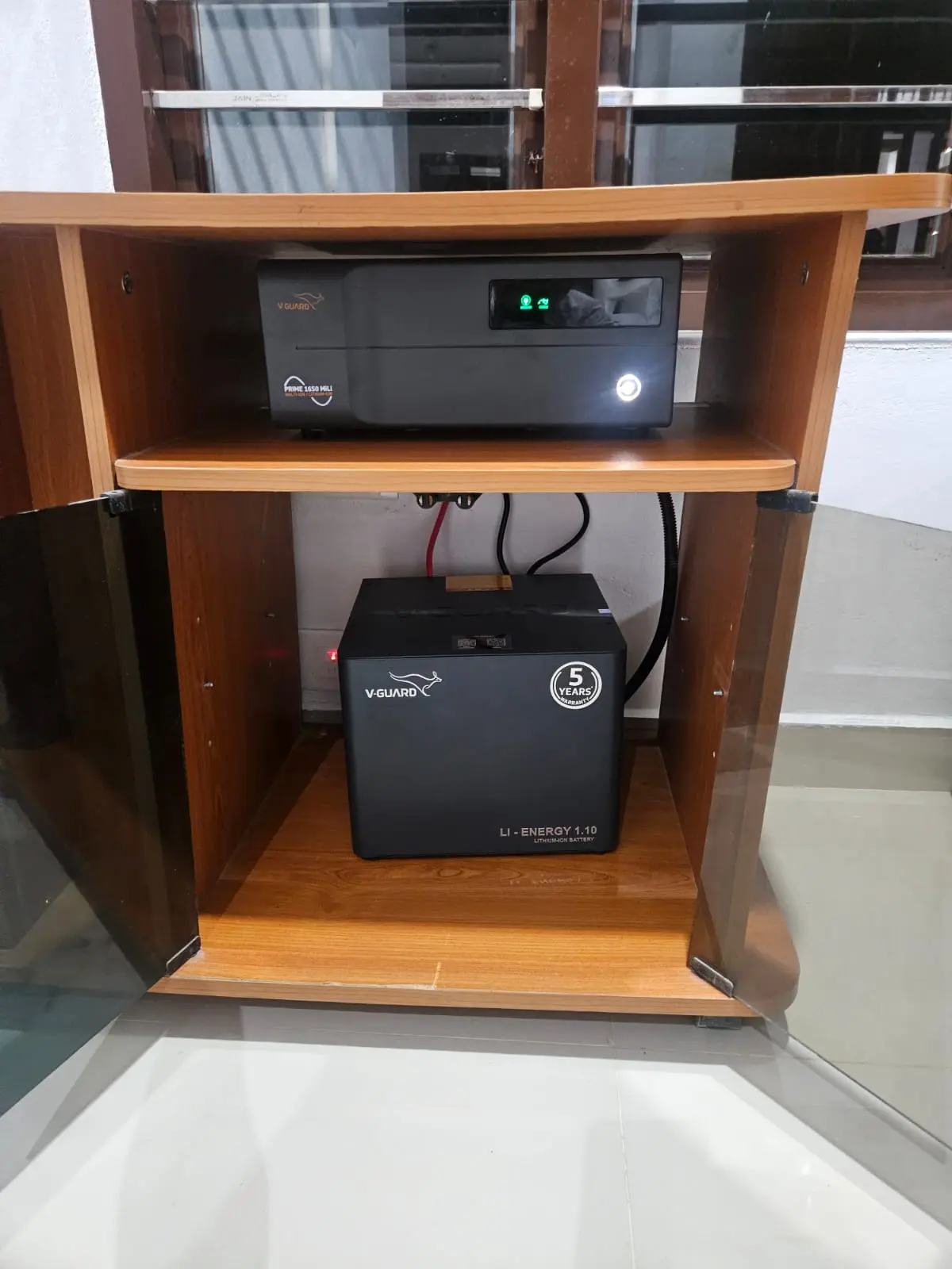 V-Guard inverter and battery setup