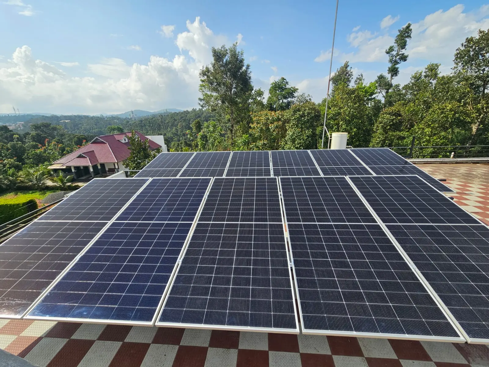 Completed residential rooftop solar array