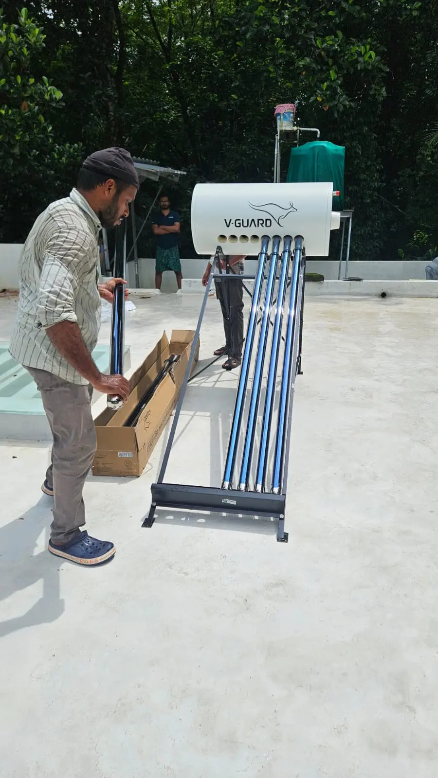 Solar water heater installation work