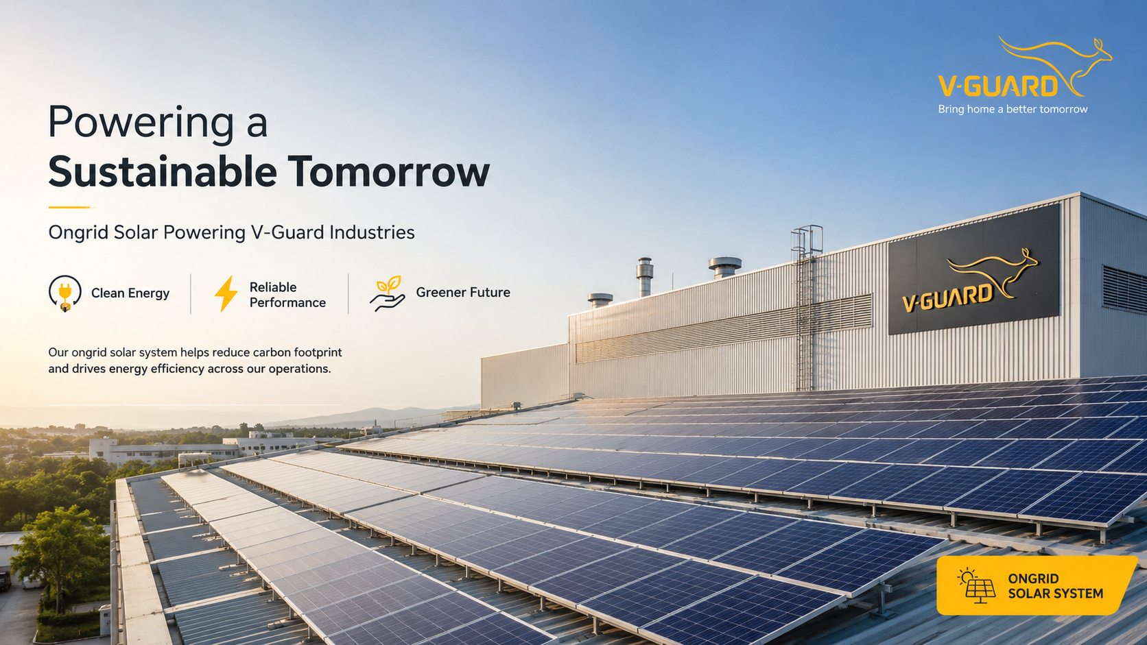 V-Guard industrial on-grid solar power system