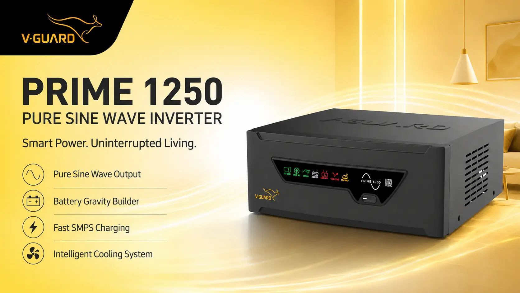 V-Guard Prime 1250 pure sine wave inverter
